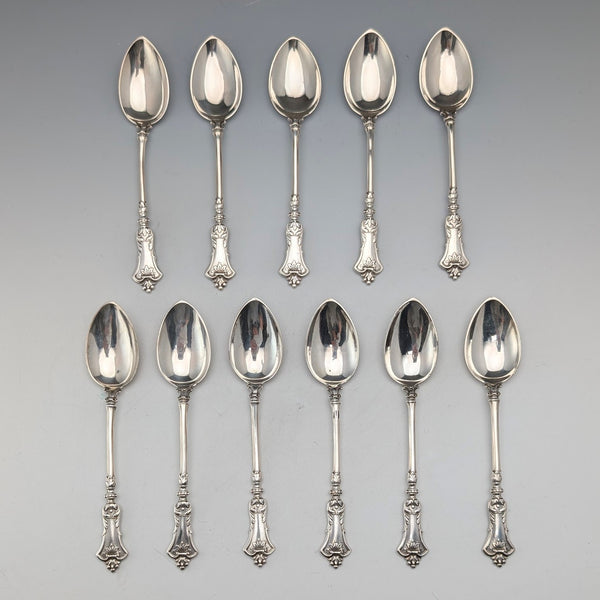 German antique 800 silver tea spoon set of 11, total 101g