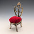 1920s Antique Brass Chair Pocket Watch Holder with Red Velvet Sheet