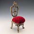 1920s Antique Brass Chair Pocket Watch Holder with Red Velvet Sheet