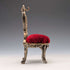 1920s Antique Brass Chair Pocket Watch Holder with Red Velvet Sheet