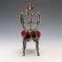 1920s Antique Brass Chair Pocket Watch Holder with Red Velvet Sheet