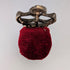 1920s Antique Brass Chair Pocket Watch Holder with Red Velvet Sheet