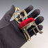 1920s Antique Brass Chair Pocket Watch Holder with Red Velvet Sheet