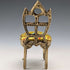 1920s Antique Brass Chair-Shaped Pocket Watch Holder with Yellow Embroidered Seat