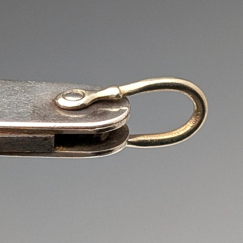 1941年 英国ヴィンテージ 純銀ハンドル スチールブレード 折りたたみナイフ William Needam