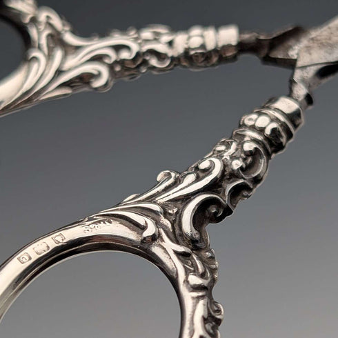 1902 Antique Sterling Silver Handle Sewing Scissors 3-Piece Set Levi&Salaman