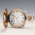 British antique Russell pocket watch, gold plated half hunter case, in good working order