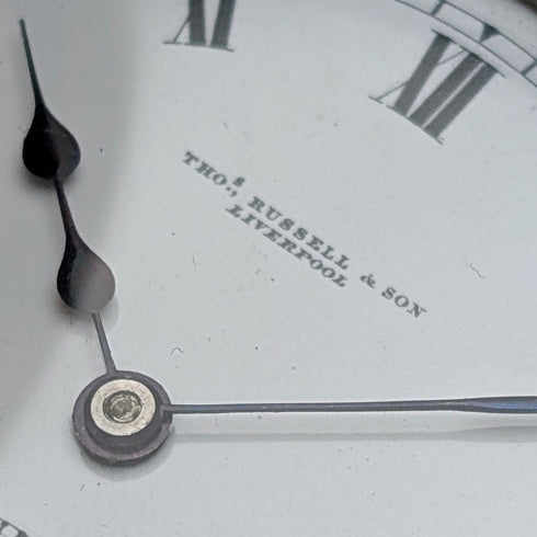 英国アンティーク ラッセル 懐中時計 金張りハーフハンターケース 動作良好