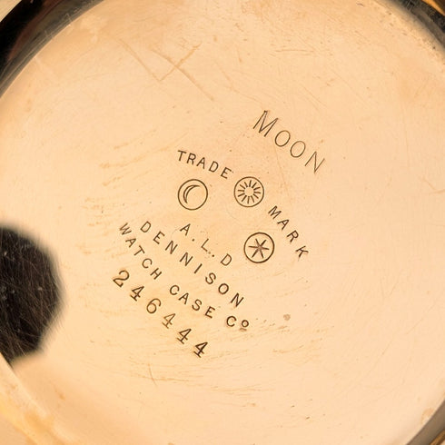 英国アンティーク ラッセル 懐中時計 金張りハーフハンターケース 動作良好