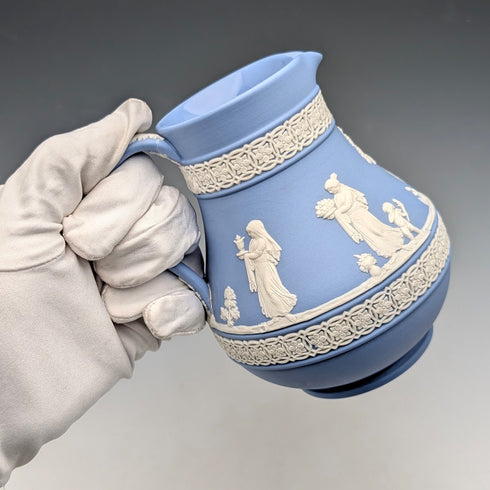 英国ヴィンテージ ウェッジウッド ジャスパーウェア製 ウォータジャグ ペールブルー