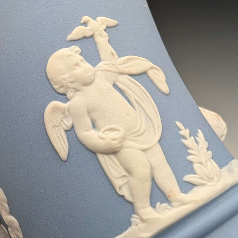 British Vintage Wedgwood Jasperware Small Vase in Pale Blue