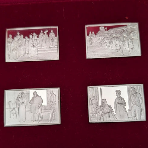 1977年 英国 純銀製 ジュビリーインゴット25個セット 計641g 木箱入り John Pinches