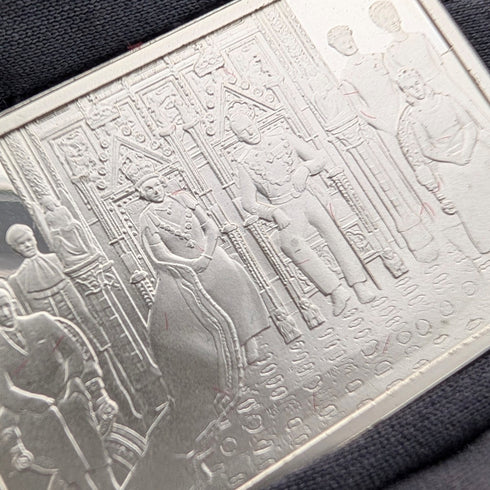 1977年 英国 純銀製 ジュビリーインゴット25個セット 計641g 木箱入り John Pinches