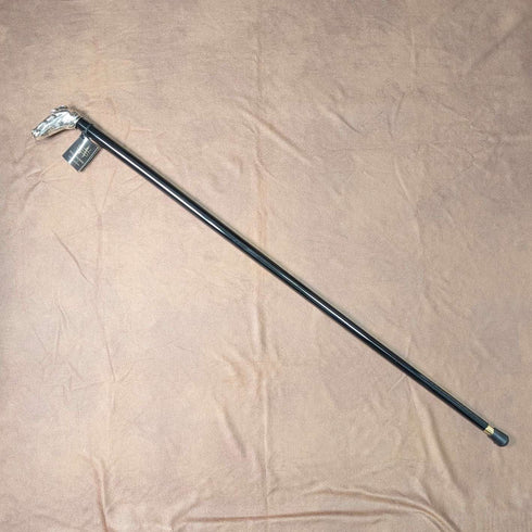 【新品】イタリア製 純銀製クロコダイルヘッドハンドル シャフト ステッキ 杖 89cm