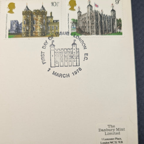 1978年英國首日封【倫敦塔】紀念郵票及純銀錠(50公克)套裝