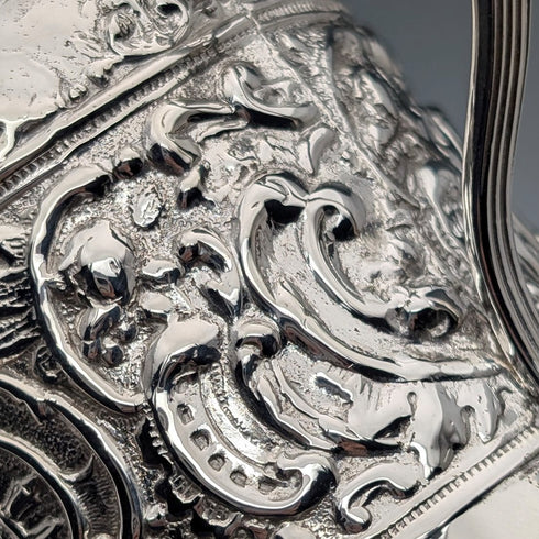 1900 British antique silver plate mug JP&S