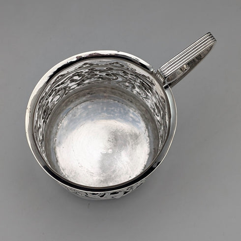 1900 British antique silver plate mug JP&S