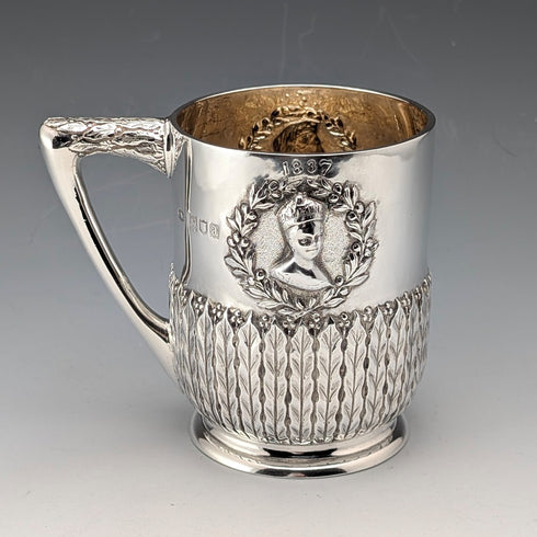 1896 Queen Victoria Diamond Jubilee Sterling Silver Mug 161g Frederick Augustus Burridge