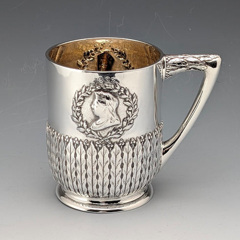 1896 Queen Victoria Diamond Jubilee Sterling Silver Mug 161g Frederick Augustus Burridge