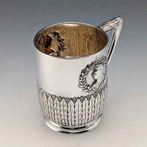 1896 Queen Victoria Diamond Jubilee Sterling Silver Mug 161g Frederick Augustus Burridge