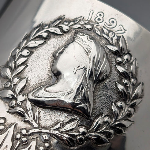 1896 Queen Victoria Diamond Jubilee Sterling Silver Mug 161g Frederick Augustus Burridge