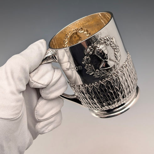 1896 Queen Victoria Diamond Jubilee Sterling Silver Mug 161g Frederick Augustus Burridge