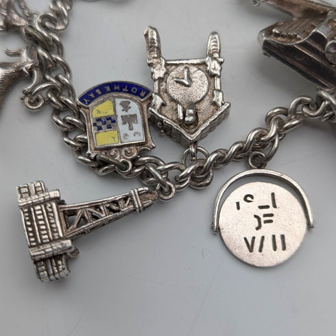 英國復古純銀手鍊,48克,掛鎖扣