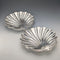 Vintage British silver plate large shell dish pair