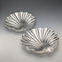 Vintage British silver plate large shell dish pair