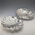 Vintage British silver plate large shell dish pair