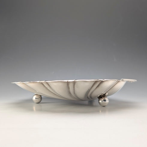 Vintage British silver plate large shell dish pair