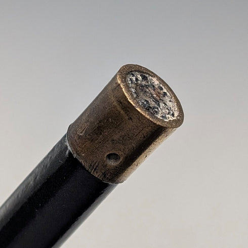 1920年 英国アンティーク ブラックシャフト 純銀製 丸ハンドル ステッキ 杖 88cm Ebenezer Newman