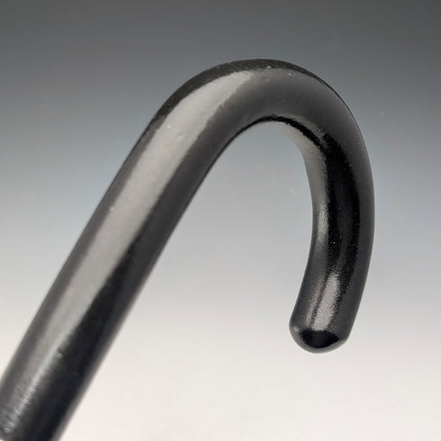 1944 British vintage black shaft curved handle pure silver decorated walking stick 83cm K&SLD