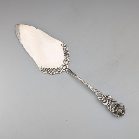 German Vintage Continental Silver Pastry Server 50g with Rose Decoration