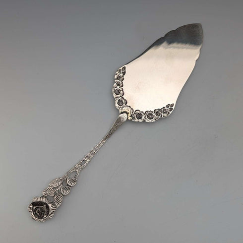 German Vintage Continental Silver Pastry Server 50g with Rose Decoration