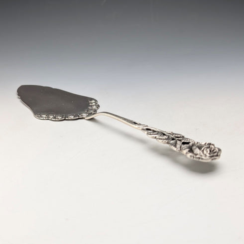 German Vintage Continental Silver Pastry Server 50g with Rose Decoration