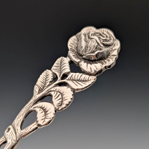 German Vintage Continental Silver Pastry Server 50g with Rose Decoration