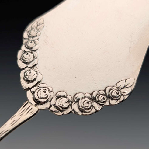 German Vintage Continental Silver Pastry Server 50g with Rose Decoration
