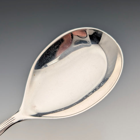 1982 British vintage sterling silver tea caddy spoon 13g with clover decoration JB Chatterley