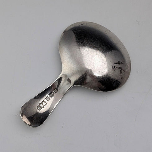 1910 British antique sterling silver small tea caddy spoon 11g WS Savage