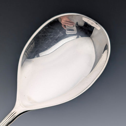 1982 British vintage sterling silver tea caddy spoon, 13g, rose decoration, JB Chatterley