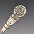 1982 British vintage sterling silver tea caddy spoon, 13g, rose decoration, JB Chatterley