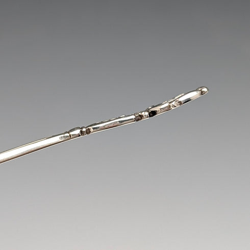 1982 British vintage sterling silver tea caddy spoon, 13g, rose decoration, JB Chatterley