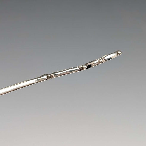 1982 British vintage sterling silver tea caddy spoon, 13g, rose decoration, JB Chatterley