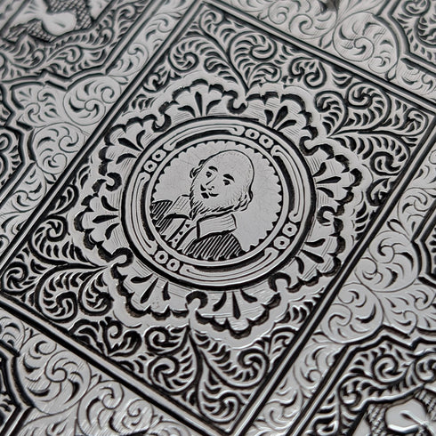 1881 年英國古董莎士比亞雕刻純銀卡片盒 77 克喬治聯合