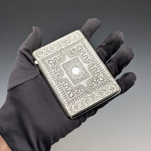 1881 年英國古董莎士比亞雕刻純銀卡片盒 77 克喬治聯合