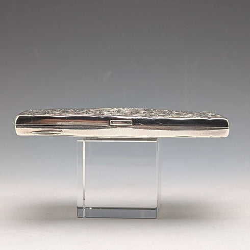 1875 British antique sterling silver double door card case 75g Frederick Marson