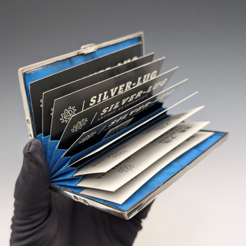 1875年 英国アンティーク 純銀製 両開き型カードケース 75g Frederick Marson