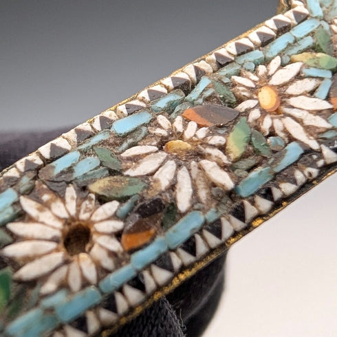 ヴィンテージ マイクロモザイク ブローチペア フローラル装飾