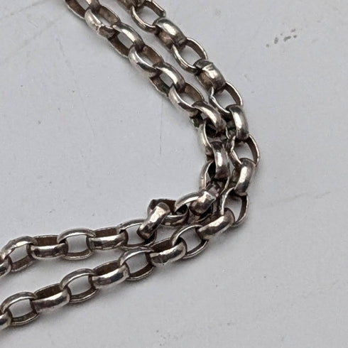 復古純銀和藍寶石吊墜,搭配純銀項鍊